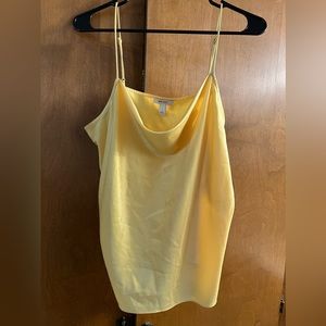 Nine West yellow satin tank size large